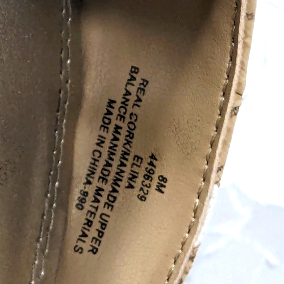 AMELIA GRACE Erica real cork slingback pointed toe brown shoe kitten heel sz 8M - Picture 7 of 9